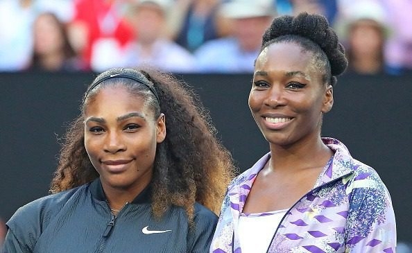 MELBOURNE, AUSTRALIA - JANUARY 28:  Venus Williams of the United States and Serena Williams of the United States pose for a photo before their Women's Singles Final match on day 13 of the 2017 Australian Open at Melbourne Park on January 28, 2017 in Melbourne, Australia.   (Photo by Scott Barbour/Getty Images)