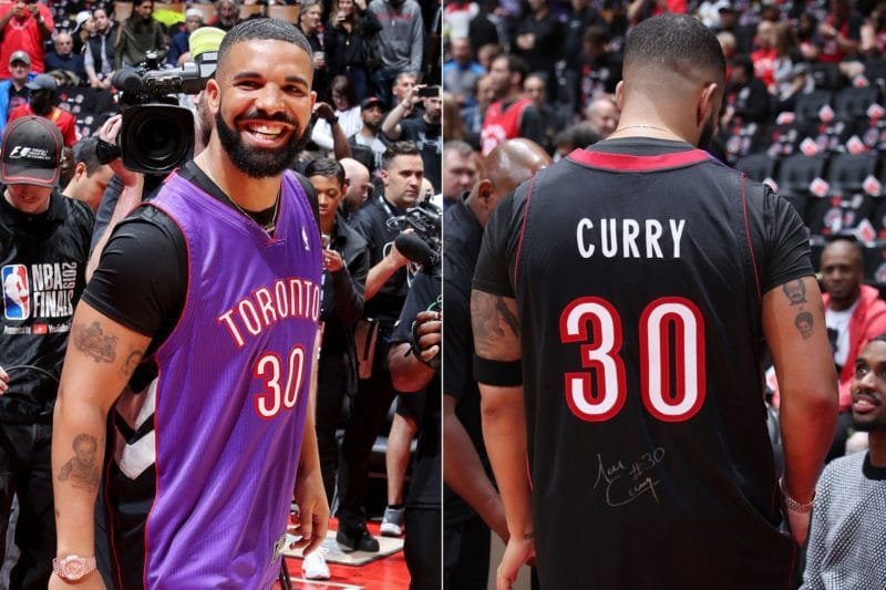 drake dell curry jersey nba finals raptors warriors 1