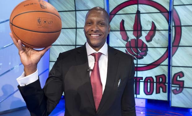 TORONTO, ONTARIO: JUNE 4, 2013-- NEW GM -- Newly minted Toronto Raptors GM Masai Ujiri poses for a photograph after speaking to members of the media at Toronto's Air Canada Centre, Tuesday June 4, 2013.  [Peter J. Thompson/National Post]     [For Sports story by Eric Koreen and Michael Triakos/Sports] //NATIONAL POST STAFF PHOTO ORG XMIT: POS1306041202231192