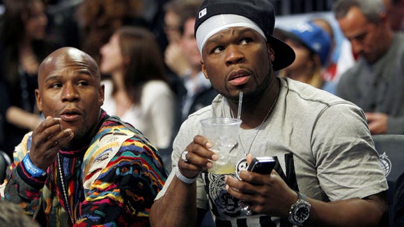 Floyd Mayweather e 50 Cent (Foto: Lynne Sladky/AP)