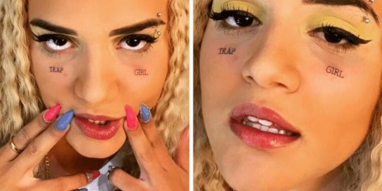 Nabrisa diz que sua tatuagem "Trap Girl" no rosto não tem a ver com o Trap 1 nabrisa trap girl 750x375 1 1