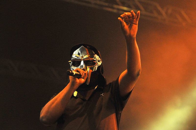 LONDON, ENGLAND - JULY 23:  Rapper MF Doom performs live on stage during the first day of the 'I'll Be Your Mirror' festival, curated By Portishead & ATP, at Alexandra Palace on July 23, 2011 in London, United Kingdom.  (Photo by Jim Dyson/Redferns)
