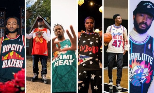 Capa Kid Cudi (Cleveland Cavaliers), Young Money (New Orleans Jazz), OutKast (Atlanta Hawks), A$AP Ferg (New York Knicks), Joey Bada $$