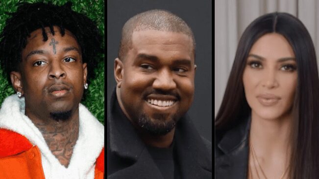 Capa 21 Savage, Kanye West e Kim Kardashian