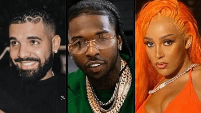 Capa Drake, Pop Smoke, Doja Cat