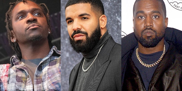 Capa Pusha T, Kanye West e Drake