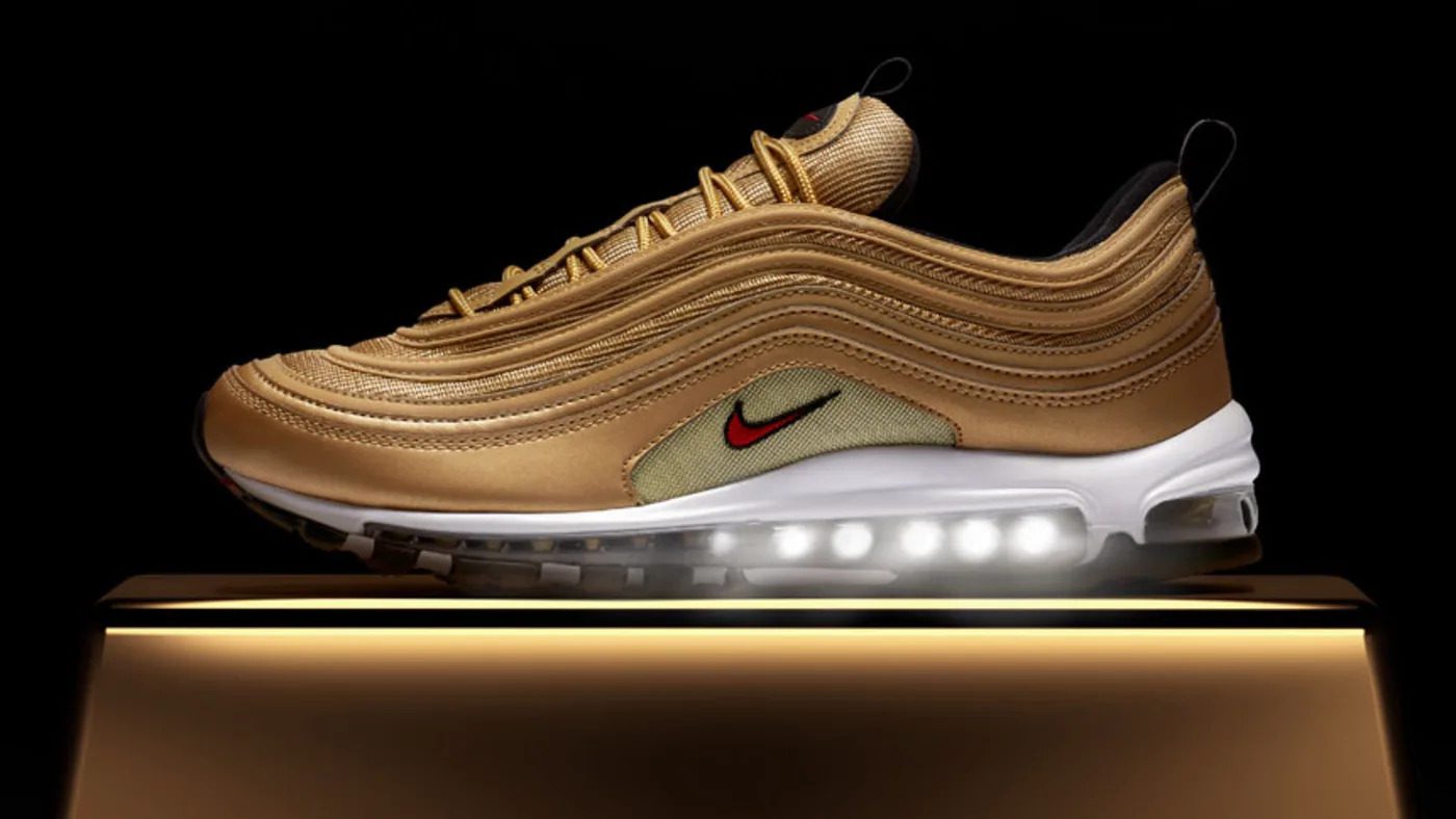 Icônico tênis Nike Air Max 97 'Gold Bullet' retorna às lojas em 2023