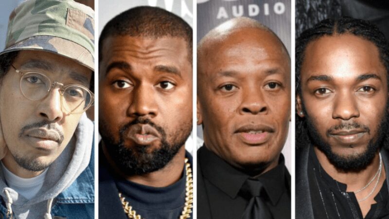 Capa Oddisee, Kanye West, Dr. Dre e Kendrick Lamar