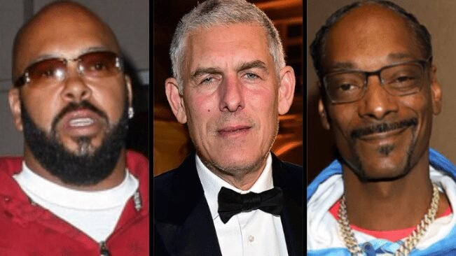 Capa Suge Knight, Lyor Cohen e Snoop Dogg