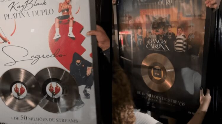 GR6 recebe caminhão de quadros celebrando o sucesso de músicas da produtora 1 caminhão de hits gr6