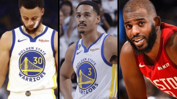 Capa Stephen Curry, Jordan Poole e Chris Paul