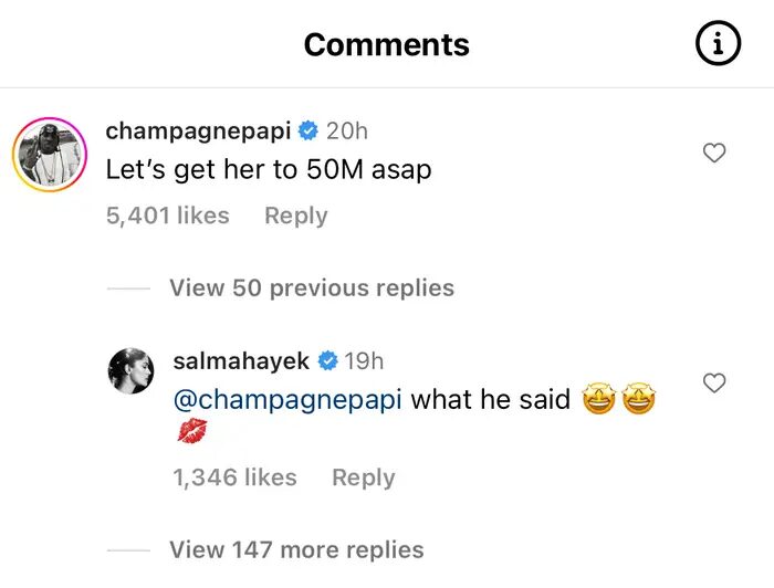 Drake coment&aacute;rio Salma Hayek