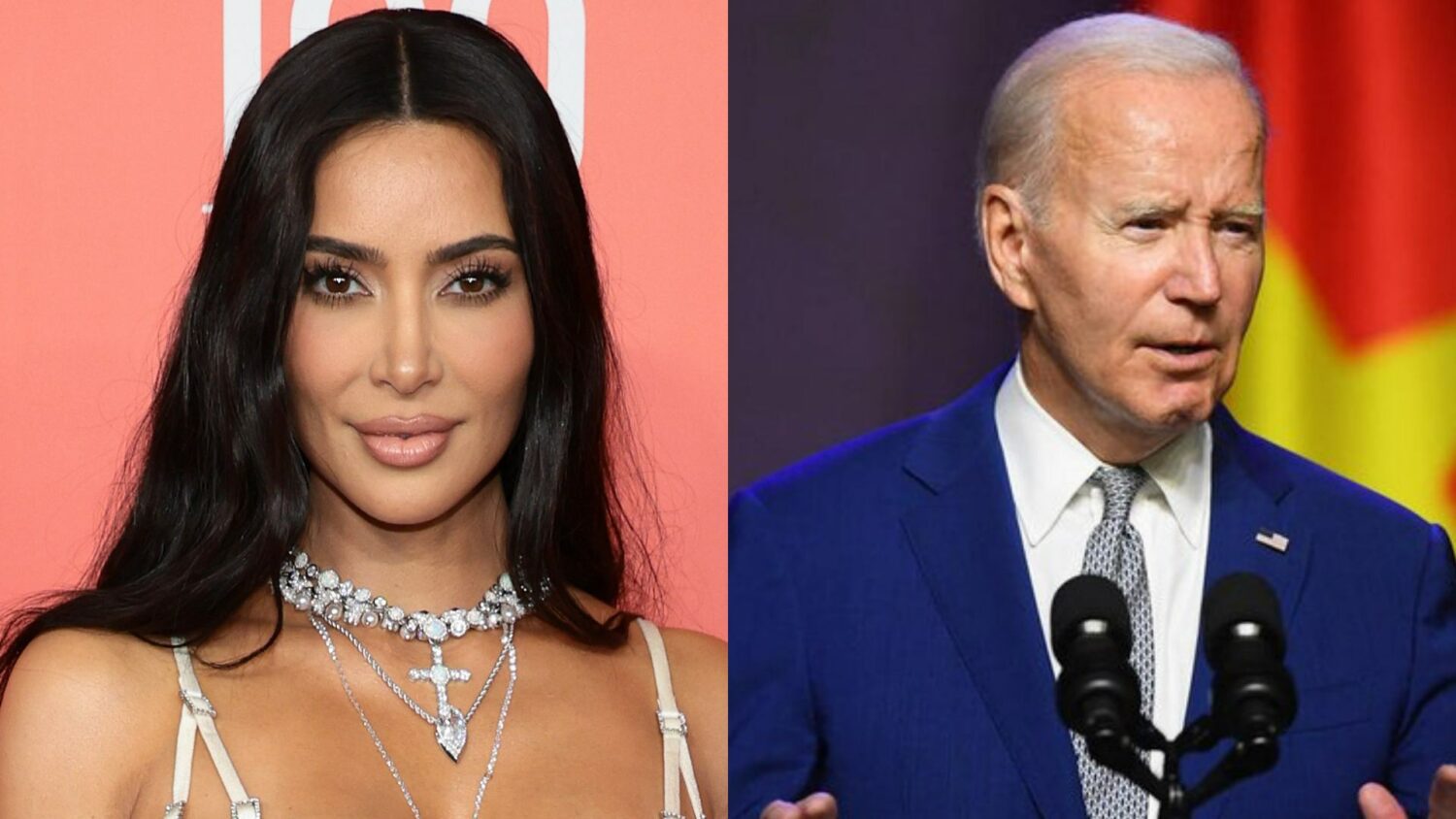 Capa Kim Kardashian e Joe Biden