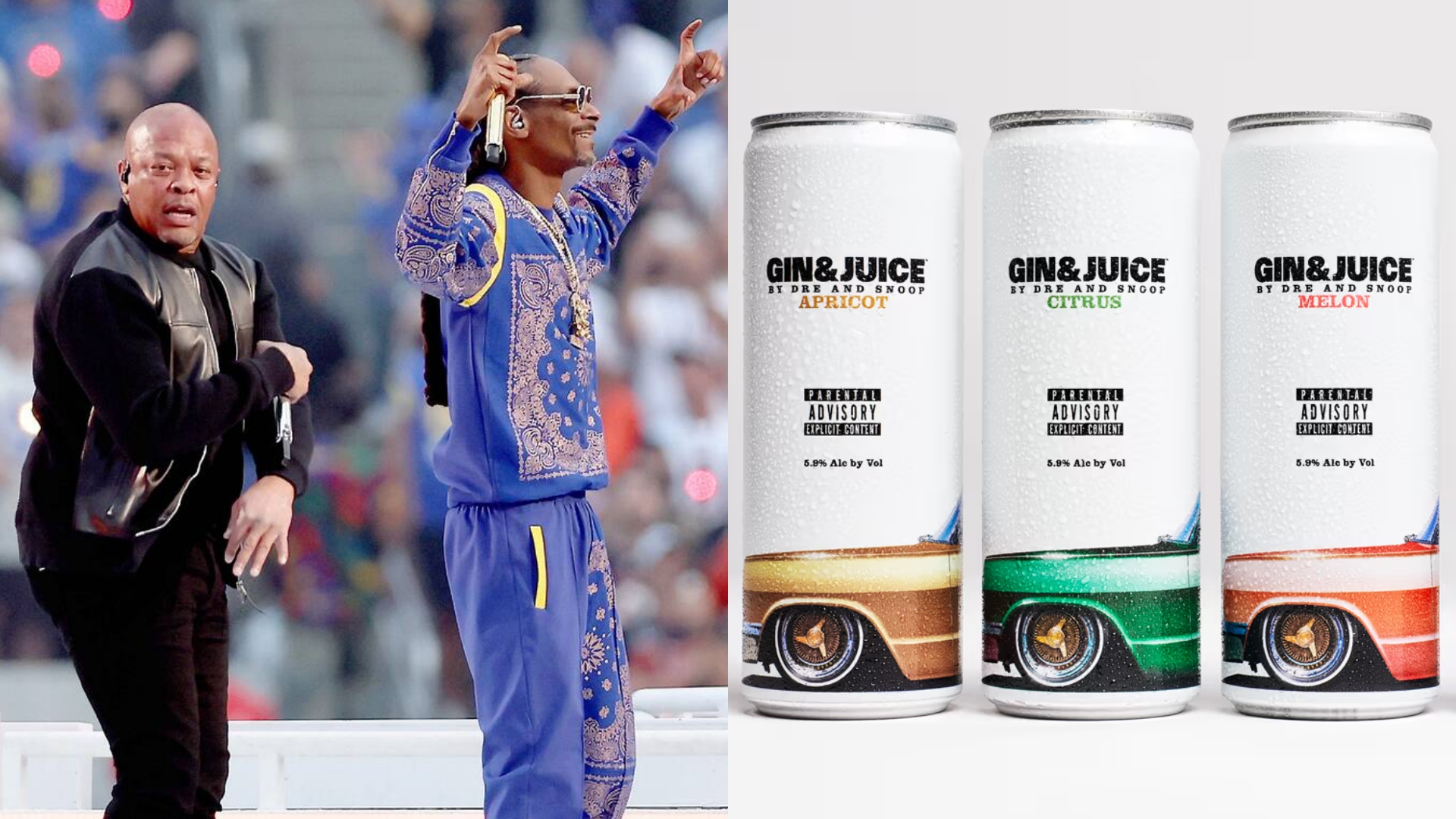 Dr. Dre e Snoop Dogg lançam bebida inspirada no hit ‘Gin & Juice’
