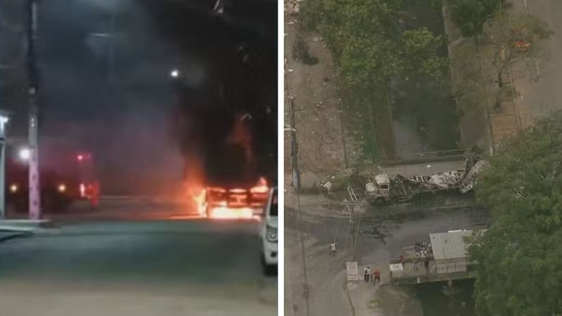 caminhao incendiado vila kennedy
