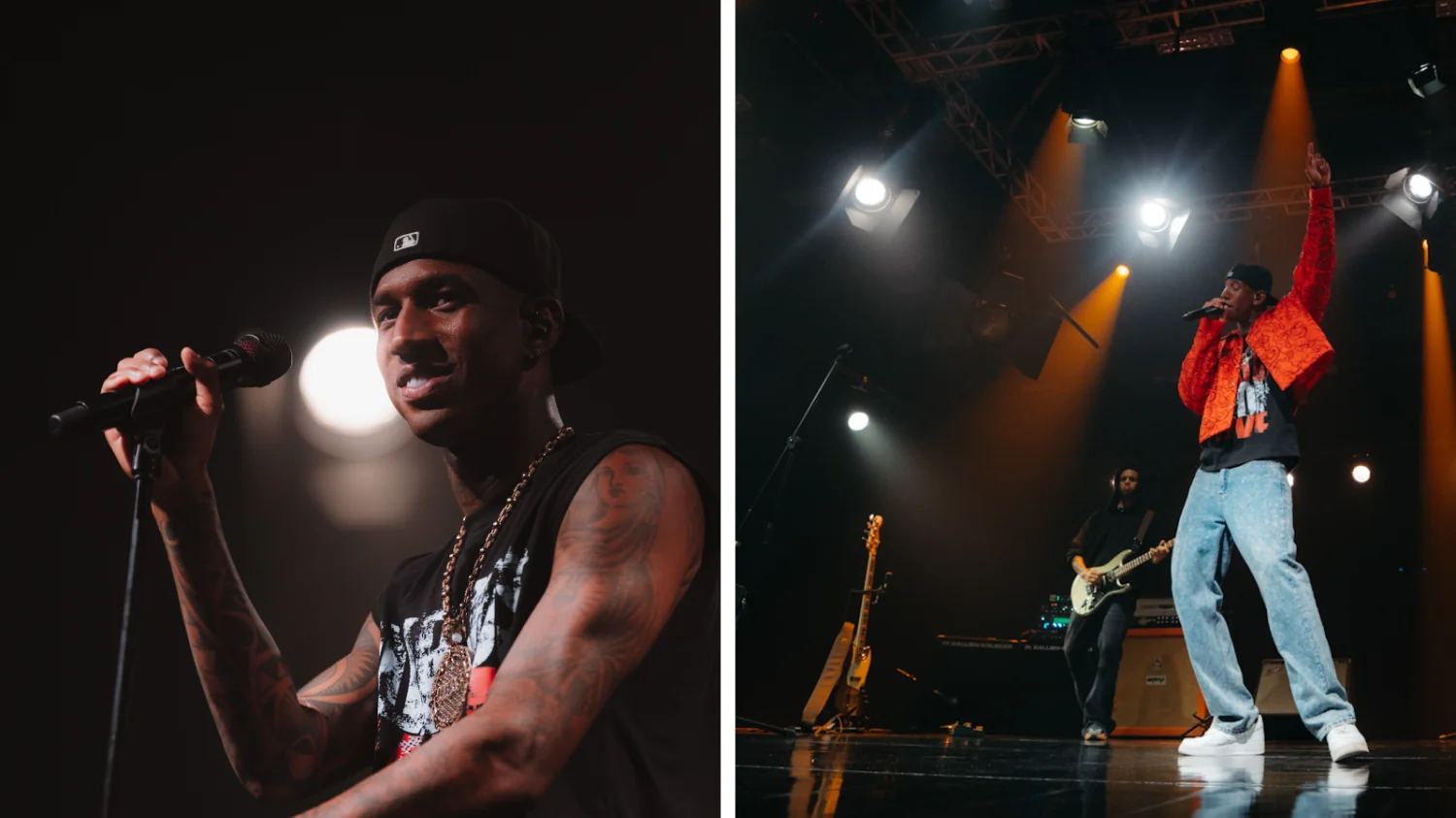 Spark (Anderson Talisca) em performance vibrante, lançando o projeto Notas Live audiovisual com amigos em Salvador.